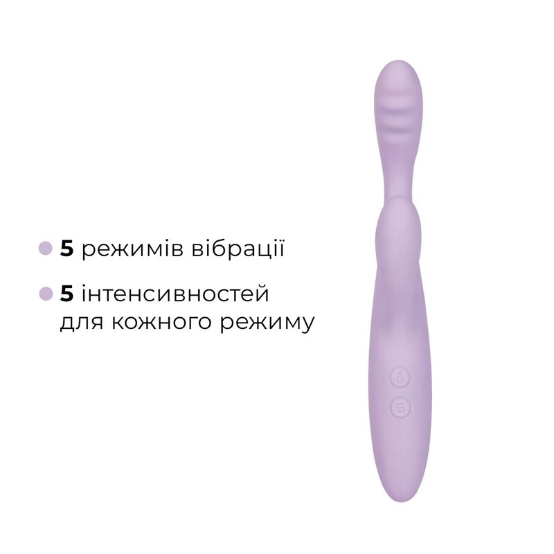 Тонкий кролик-вибратор Svakom Cici 2+ Lilac, управление со смартфона, подогрев до 38 °C