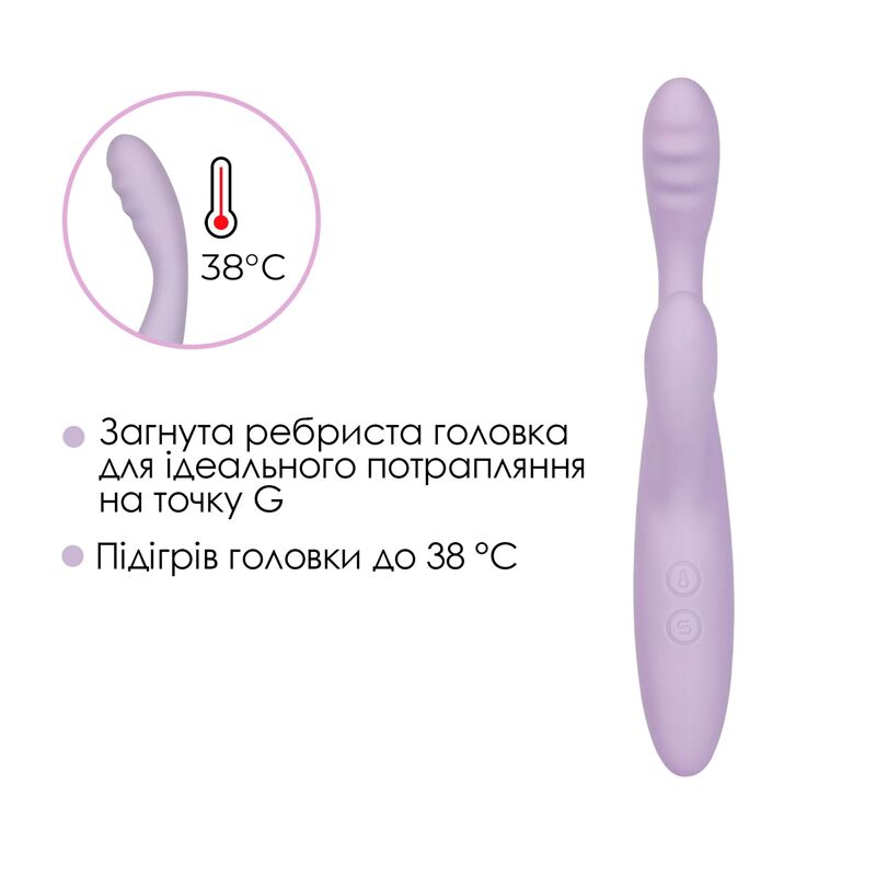 Тонкий кролик-вибратор Svakom Cici 2+ Lilac, управление со смартфона, подогрев до 38 °C