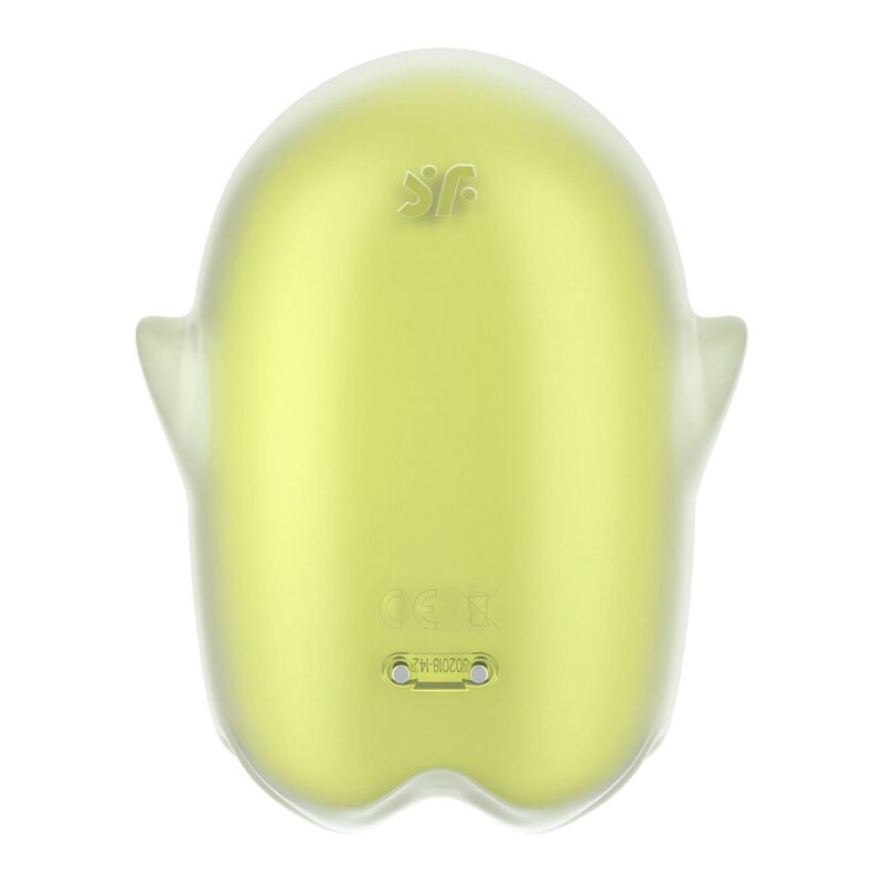 Вакуумный клиторальный стимулятор с вибрацией Satisfyer Glowing Ghost Yellow, светится в темноте