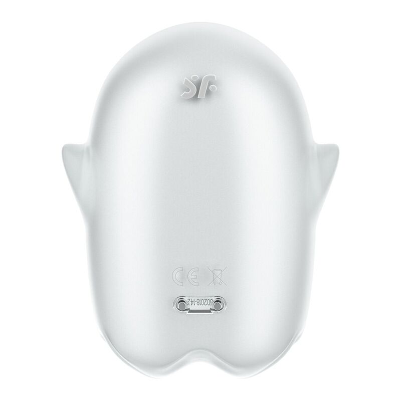 Вакуумный клиторальный стимулятор с вибрацией Satisfyer Glowing Ghost White, светится в темноте