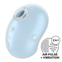 Вакуумный клиторальный стимулятор с вибрацией Satisfyer Cutie Ghost Blue
