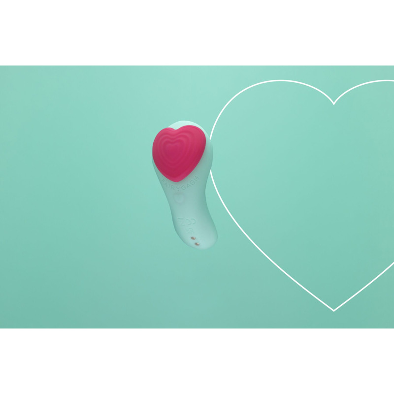 Вибратор в трусики FairyGasm HeartGem green, на магните, пульт ДУ