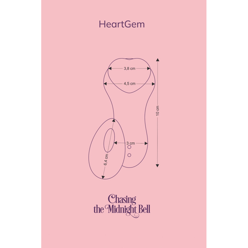 Вибратор в трусики FairyGasm HeartGem violet, на магните, пульт ДУ