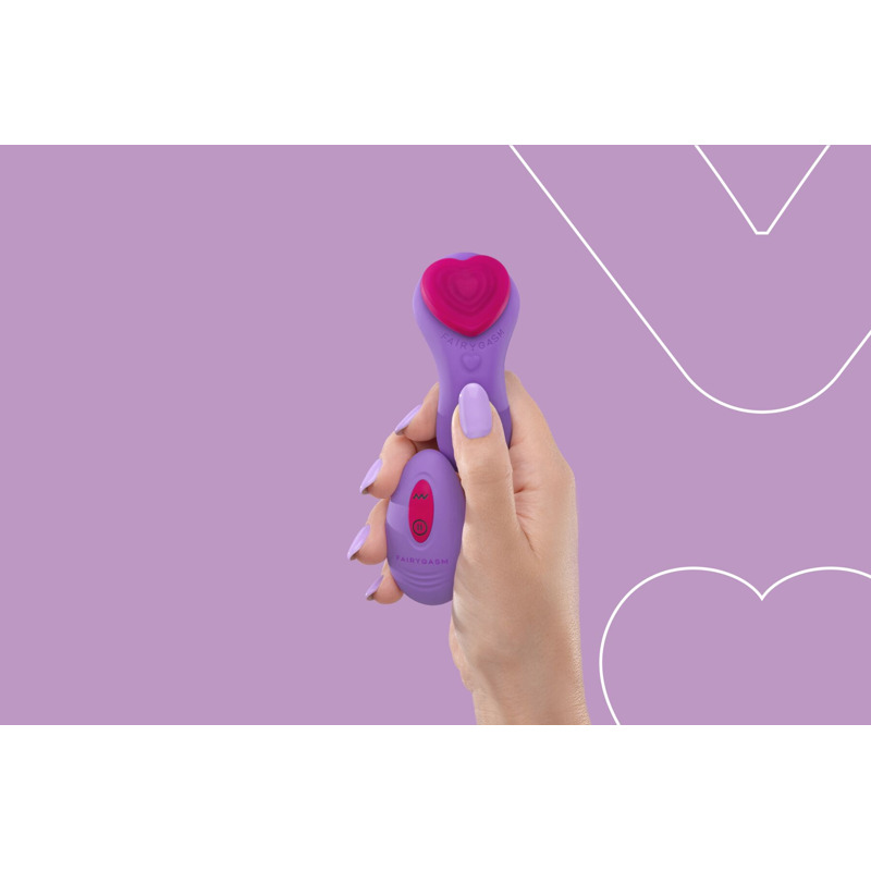 Вибратор в трусики FairyGasm HeartGem violet, на магните, пульт ДУ
