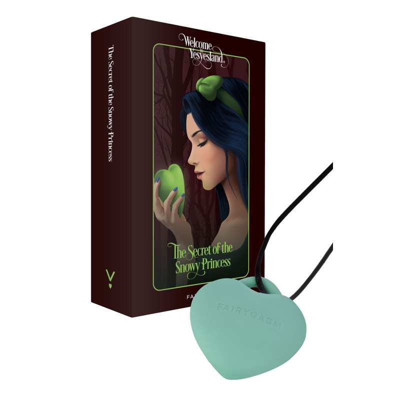 Мини-вибратор «Сердечко» FairyGasm PleasureStone green, 9 режимов, на шнурке