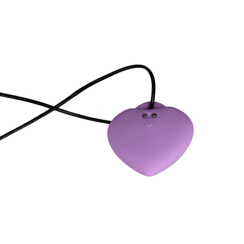 Мини-вибратор «Сердечко» FairyGasm PleasureStone violet, 9 режимов, на шнурке
