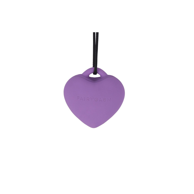 Мини-вибратор «Сердечко» FairyGasm PleasureStone violet, 9 режимов, на шнурке