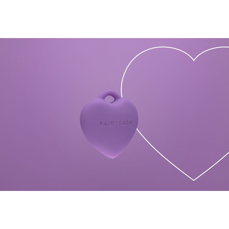 Мини-вибратор «Сердечко» FairyGasm PleasureStone violet, 9 режимов, на шнурке