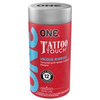 Презервативы ONE Tattoo Touch 12 шт, подарочная упаковка тюб