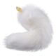 Металлическая анальная пробка Лисий хвост LOCKINK SEVANDA White Fox-Tail Anal Pear-shape Plug