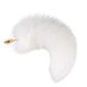 Металлическая анальная пробка Лисий хвост LOCKINK SEVANDA White Fox-Tail Anal Rose-shape Plug