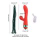 Вибратор-кролик с флоггером LOCKINK SEVANDA Whip Vibrating Massage Wand - Red & Green