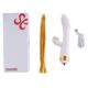 Вибратор-кролик с флоггером LOCKINK SEVANDA Whip Vibrating Massage Wand - White & Golden