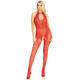 Бодистокинг Leg Avenue Rhinestone Lace and Net Bodystocking Red One Size