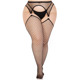 Чулки Leg Avenue Stokings with O-ring Attached Garter Belt Black 1X/2X