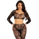 Комплект Leg Avenue Crop top & footless tights Black One Size