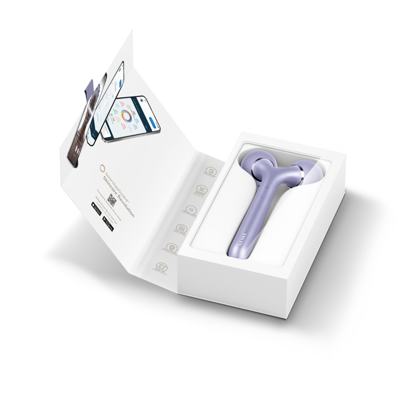 Электронный ультразвуковой ролик для лица и тела GESKE Sonic Facial&Body Roller 4в1 violet
