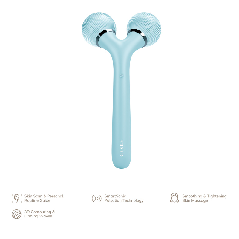 Электронный ультразвуковой ролик для лица и тела GESKE Sonic Facial&Body Roller 4в1 turquoise