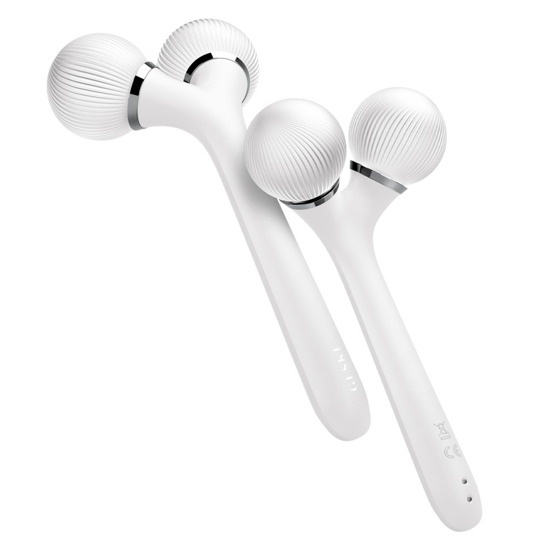 Электронный ультразвуковой ролик для лица и тела GESKE Sonic Facial&Body Roller 4в1 white