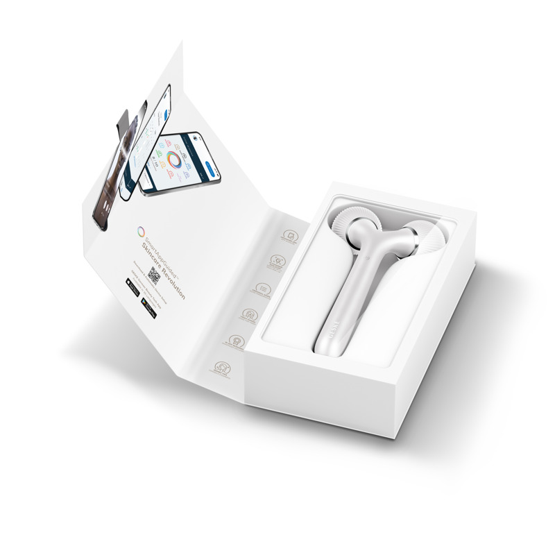 Электронный ультразвуковой ролик для лица и тела GESKE Sonic Facial&Body Roller 4в1 white