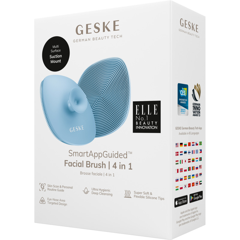 Щетка для лица GESKE Facial Brush 4в1 с держателем aquamarine