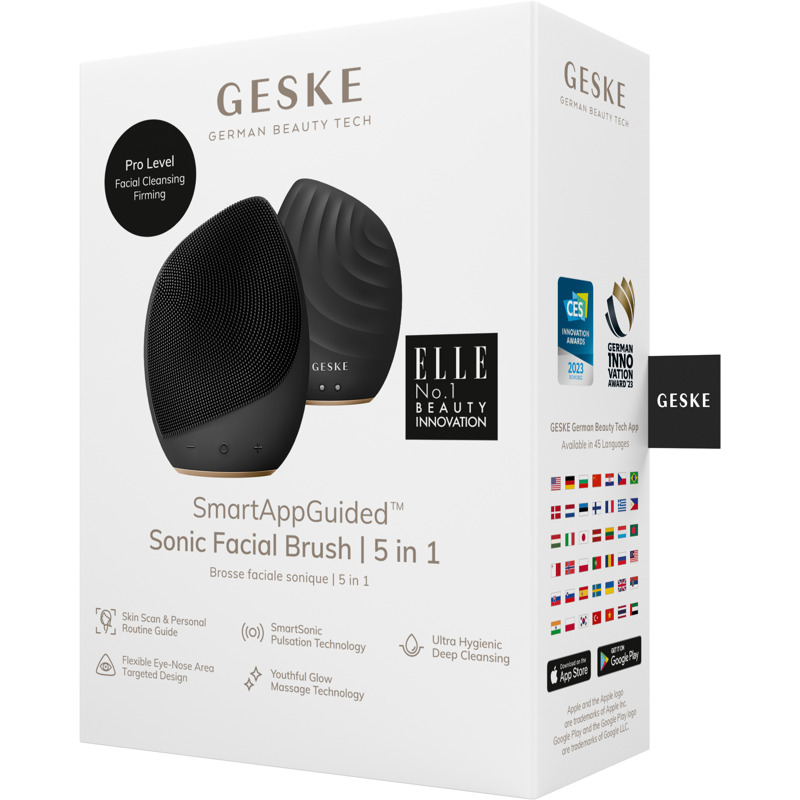 Электронная ультразвуковая щетка для лица GESKE Sonic Facial Brush 5в1 gray