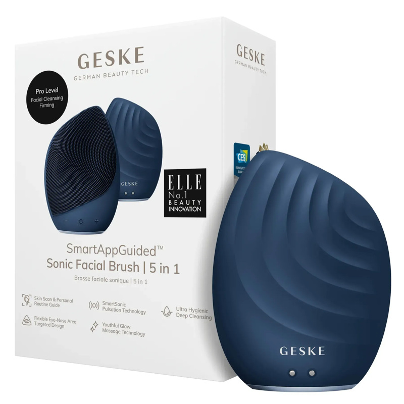 Электронная ультразвуковая щетка для лица GESKE Sonic Facial Brush 5в1 midnight