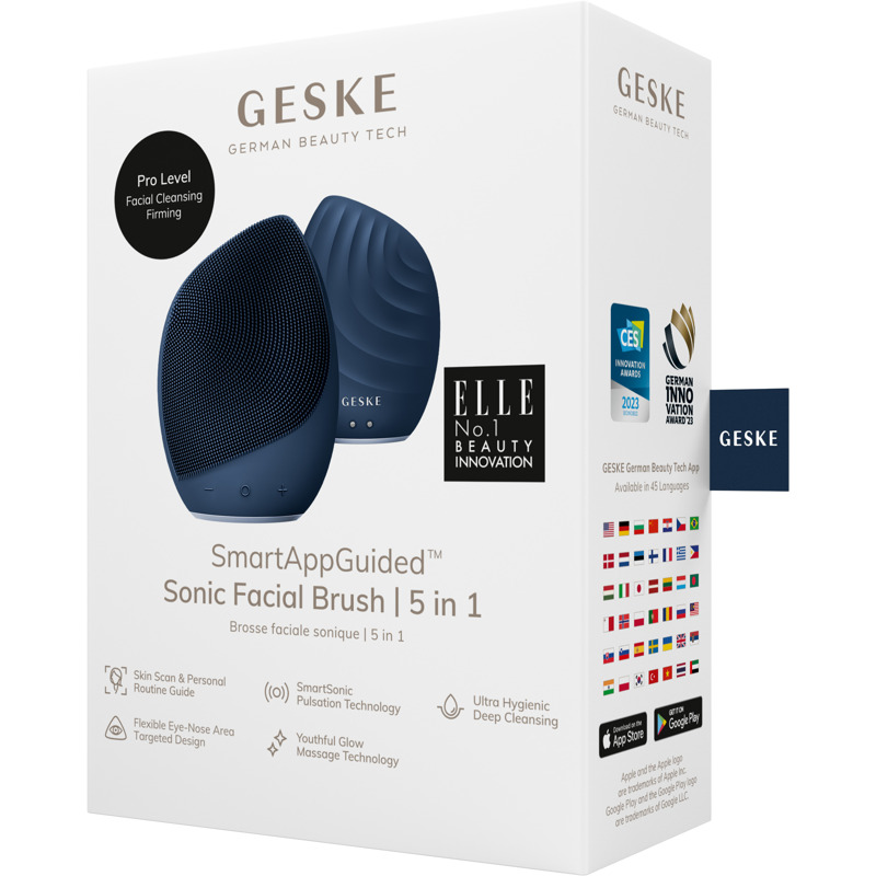 Электронная ультразвуковая щетка для лица GESKE Sonic Facial Brush 5в1 midnight