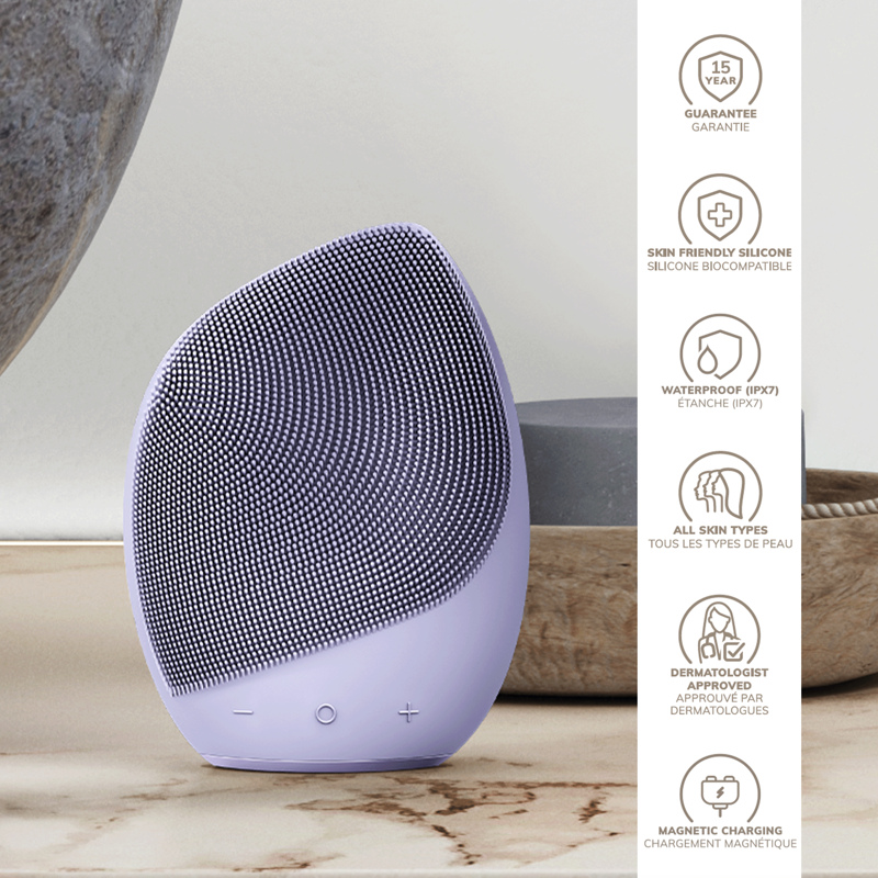 Электронная ультразвуковая щетка для лица GESKE Sonic Facial Brush 5в1 purple