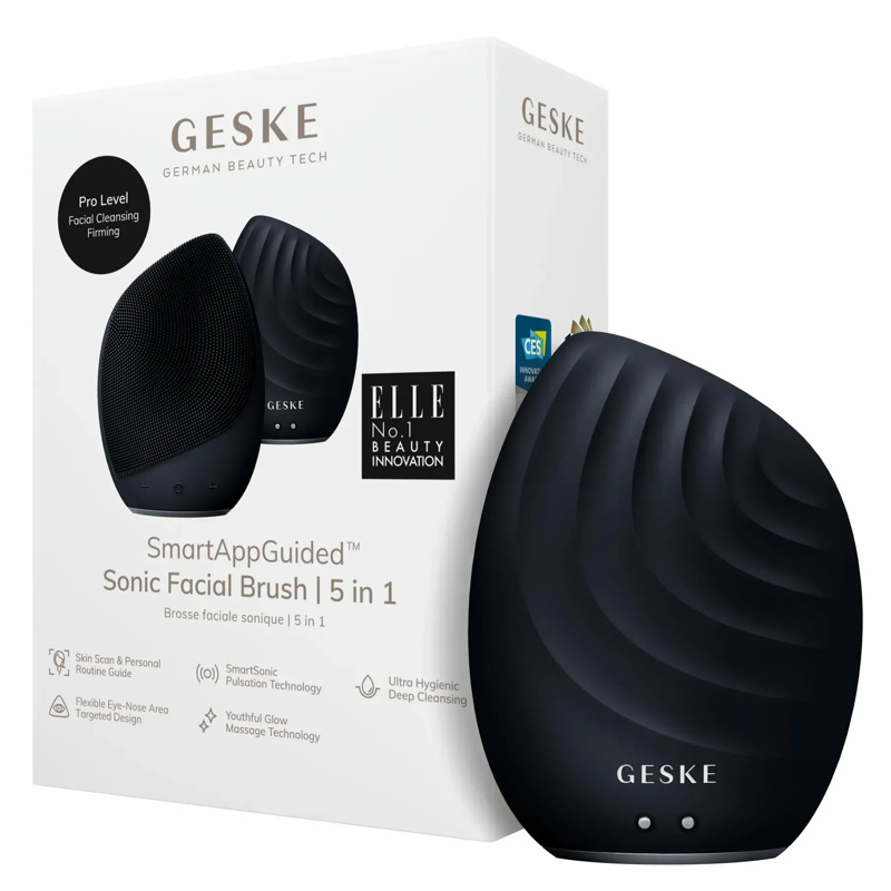 Электронная ультразвуковая щетка для лица GESKE Sonic Facial Brush 5в1 black