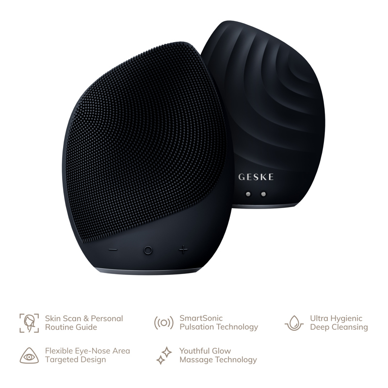 Электронная ультразвуковая щетка для лица GESKE Sonic Facial Brush 5в1 black