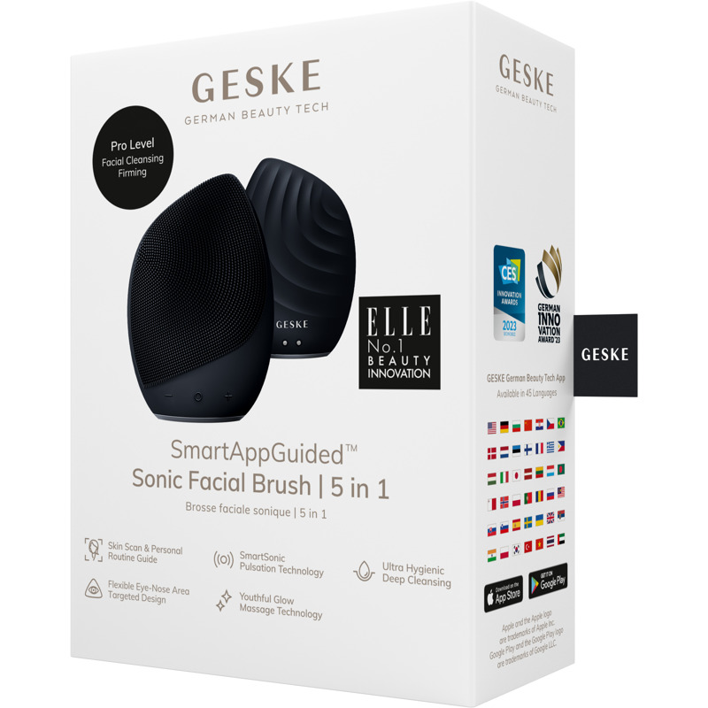 Электронная ультразвуковая щетка для лица GESKE Sonic Facial Brush 5в1 black