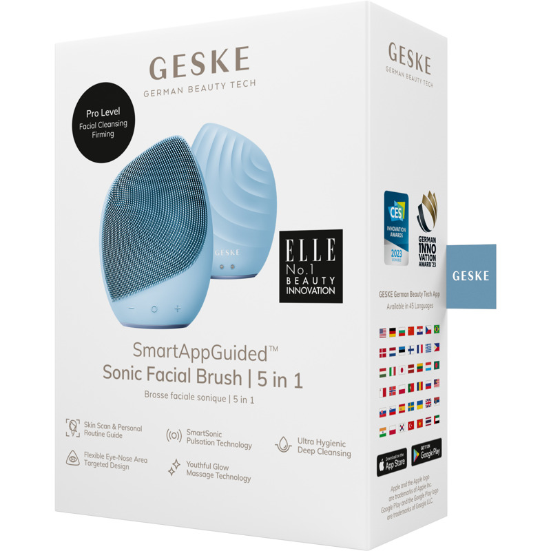 Электронная ультразвуковая щетка для лица GESKE Sonic Facial Brush 5в1 aquamarine