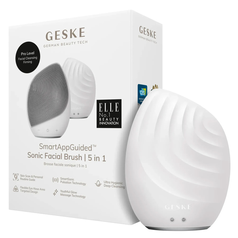 Электронная ультразвуковая щетка для лица GESKE Sonic Facial Brush 5в1 white