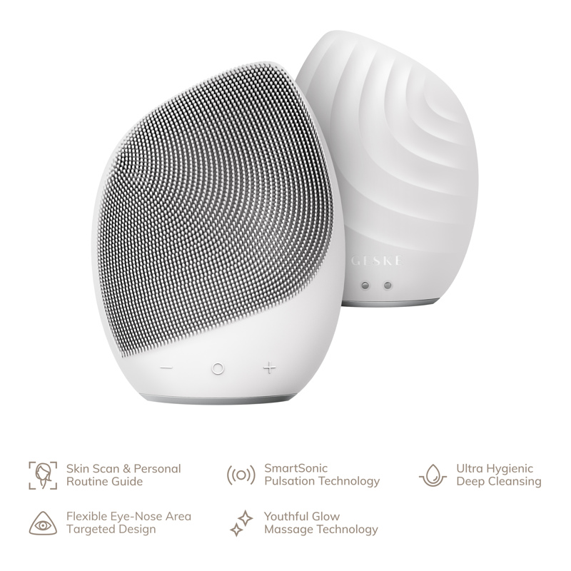 Электронная ультразвуковая щетка для лица GESKE Sonic Facial Brush 5в1 white