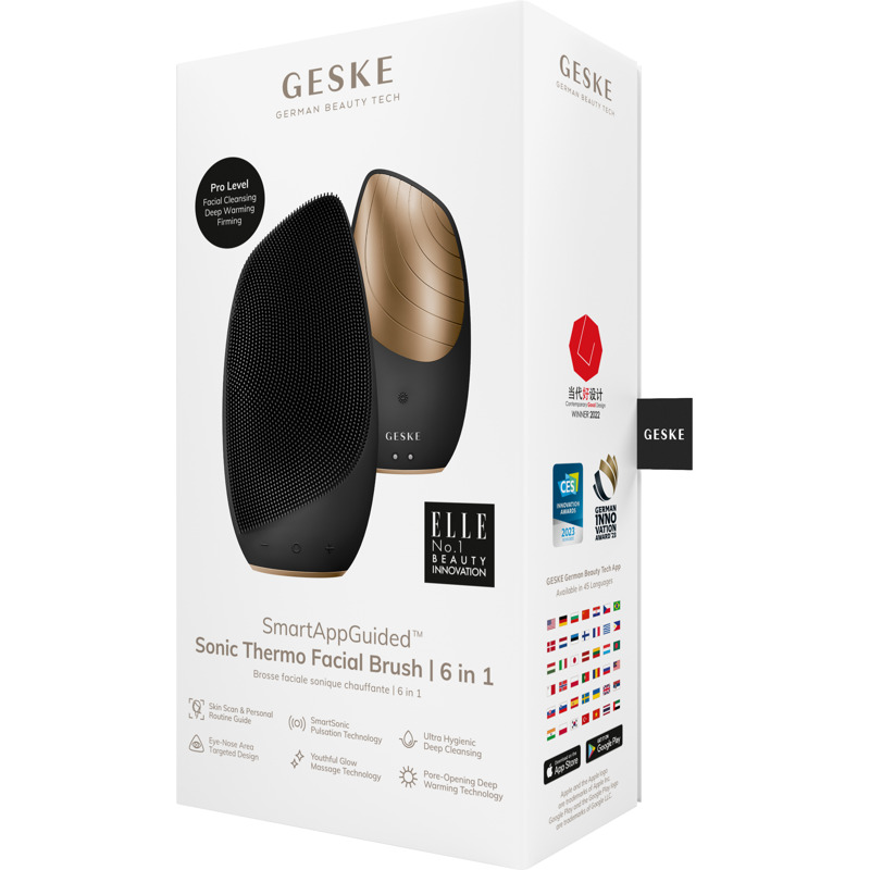 Электронная звуковая термо щетка для лица GESKE Sonic Thermo Facial Brush 6в1 gray