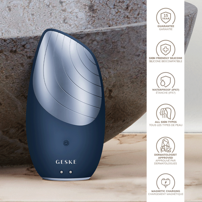 Электронная звуковая термо щетка для лица GESKE Sonic Thermo Facial Brush 6в1 midnight