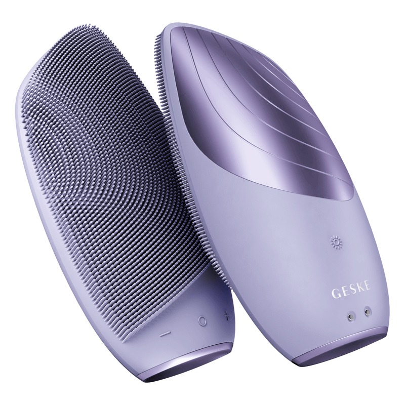 Электронная звуковая термо щетка для лица GESKE Sonic Thermo Facial Brush 6в1 purple