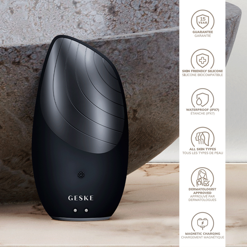 Электронная звуковая термо щетка для лица GESKE Sonic Thermo Facial Brush 6в1 black