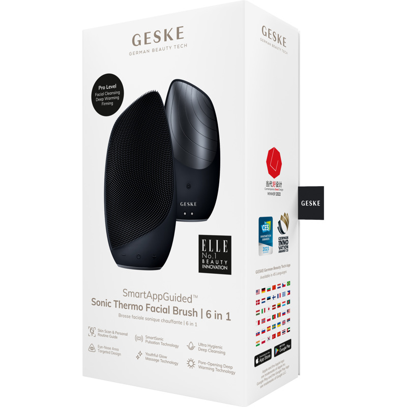 Электронная звуковая термо щетка для лица GESKE Sonic Thermo Facial Brush 6в1 black
