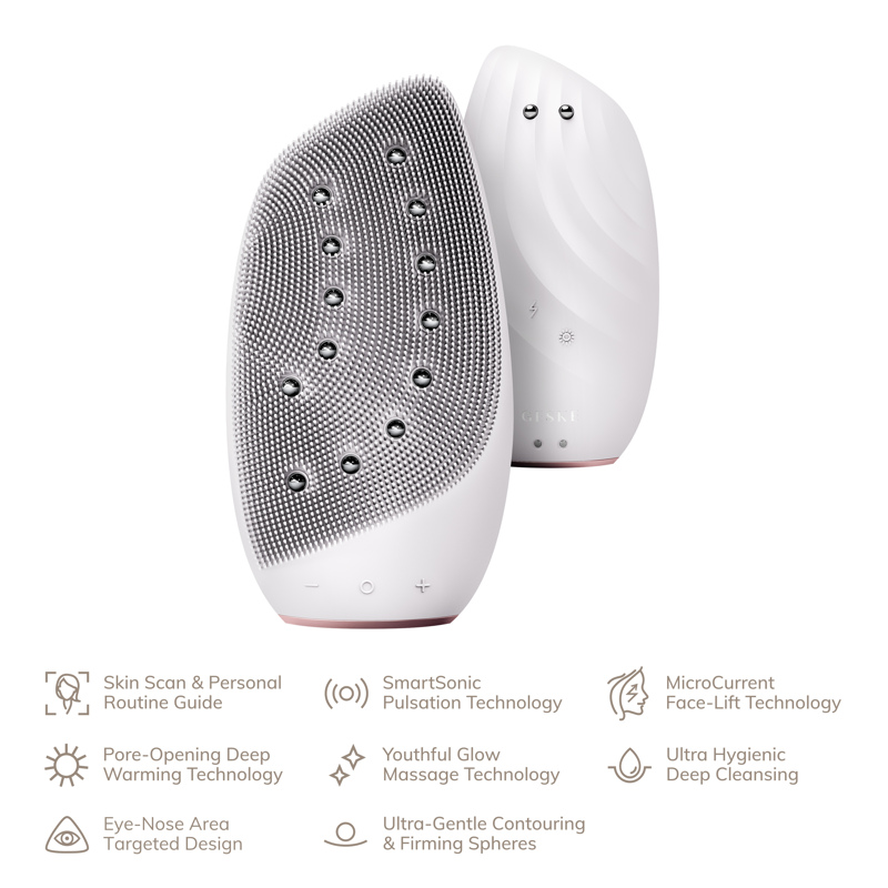 Очищувальна щітка для обличчя GESKE Sonic Thermo Facial Brush&Face-Lifter 8в1 starlight