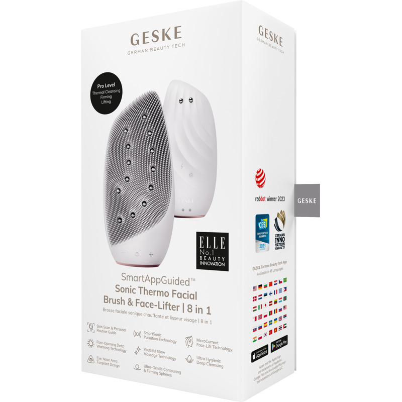 Очищувальна щітка для обличчя GESKE Sonic Thermo Facial Brush&Face-Lifter 8в1 starlight
