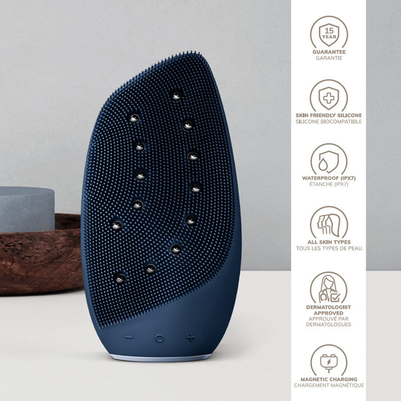 Очищувальна щітка для обличчя GESKE Sonic Thermo Facial Brush&Face-Lifter 8в1 midnight