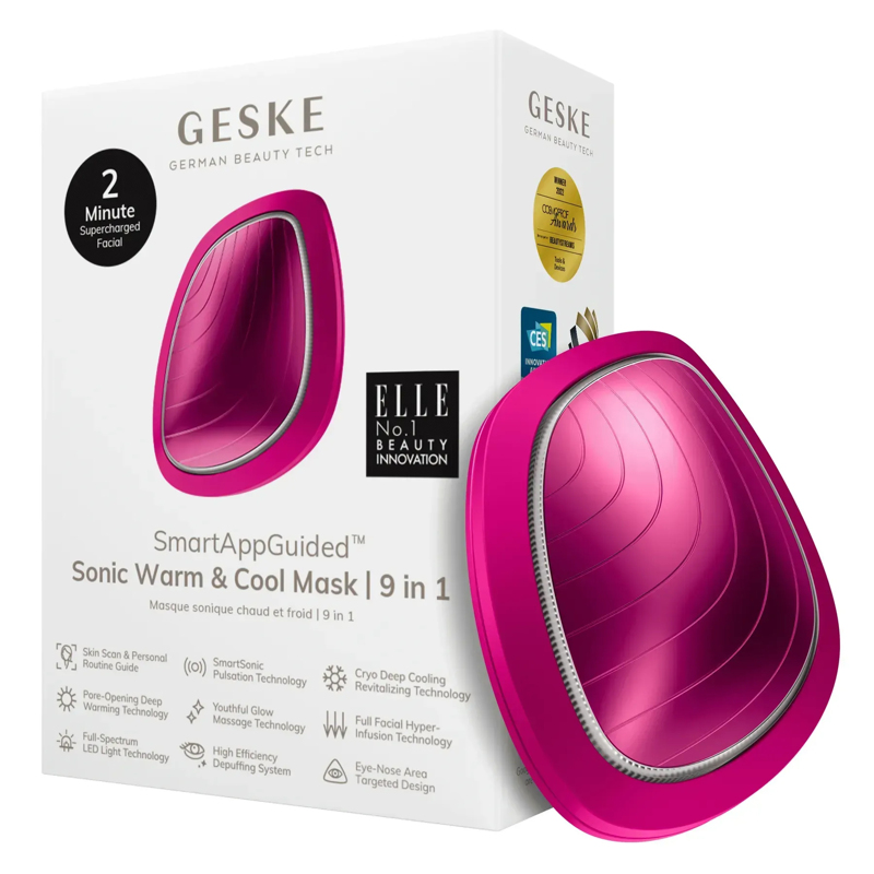 Ультразвуковая маска тепло и холод GESKE Sonic Warm&Cool Mask 9в1 magenta