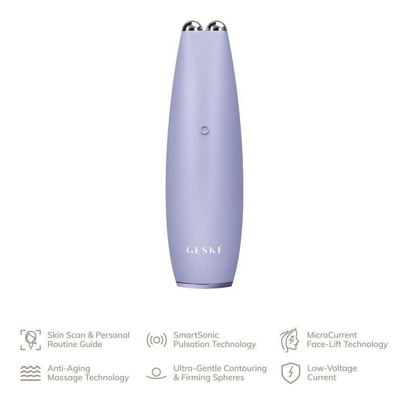 Микротоковая ручка для подтяжки лица GESKE MicroCurrent Face-Lift Pen 6в1 purple