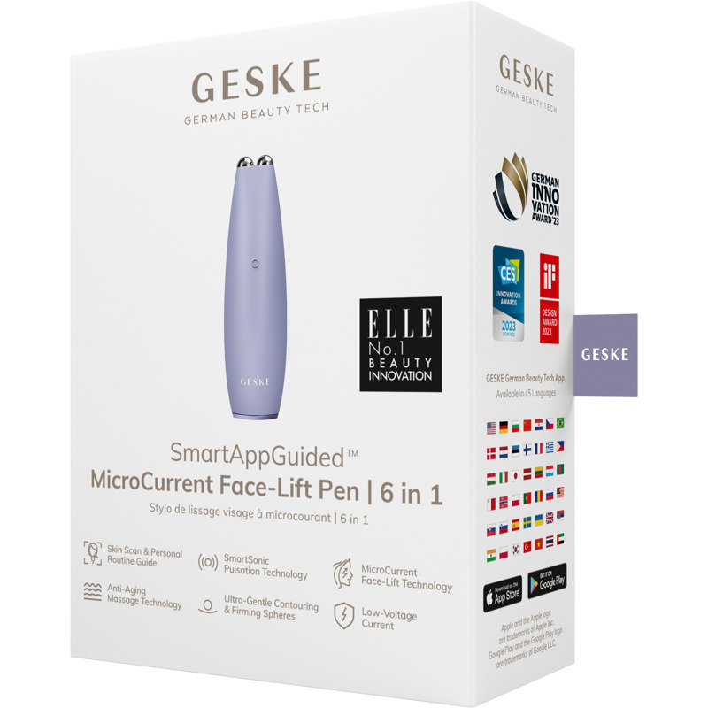 Микротоковая ручка для подтяжки лица GESKE MicroCurrent Face-Lift Pen 6в1 purple