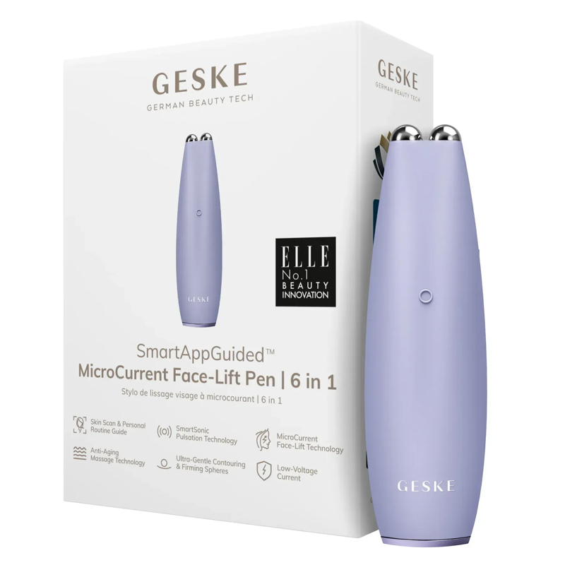 Микротоковая ручка для подтяжки лица GESKE MicroCurrent Face-Lift Pen 6в1 purple