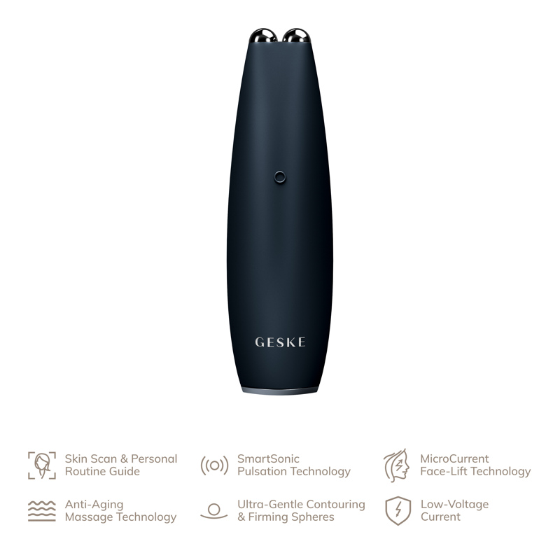 Микротоковая ручка для подтяжки лица GESKE MicroCurrent Face-Lift Pen 6в1 black