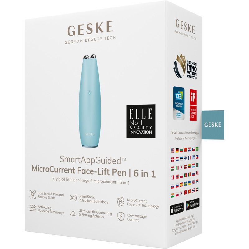 Микротоковая ручка для подтяжки лица GESKE MicroCurrent Face-Lift Pen 6в1 turquoise