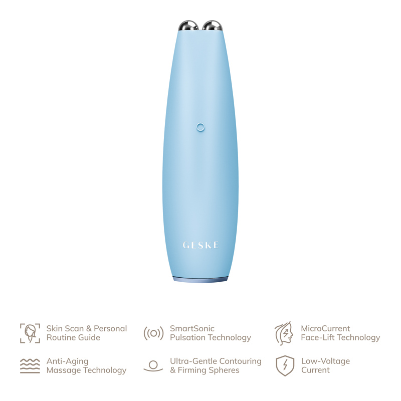 Микротоковая ручка для подтяжки лица GESKE MicroCurrent Face-Lift Pen 6в1 aquamarine